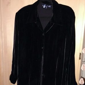stunning Midnight Black Velvet Shirt